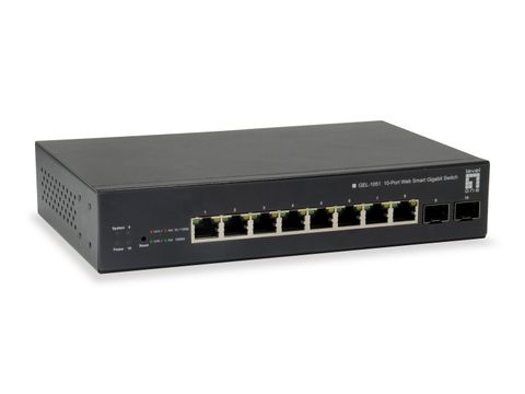 LevelOne PoE+Switch  8xGE PoE/2xSFP 70W WebSmart managed