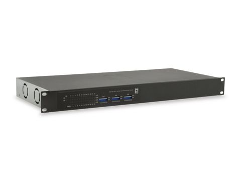 LevelOne PoE+Switch 24xFE PoE/2xGE  150W 19"unmanaged Metall