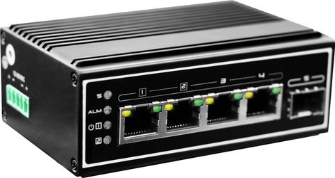 LevelOne Industr.PoE+Switch  4xGE PoE/1xSFP  120W     Metall