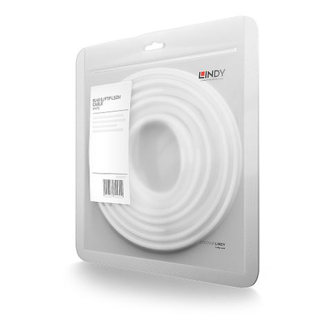 LINDY Patchkabel Cat6A S/FTP LSZH Cat7 Rohkabel weiß 0.50m