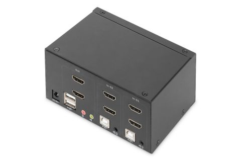 DIGITUS KVM Switch, 2-Port, Dual-Display. 4K, HDMI