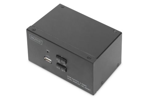 DIGITUS KVM Switch, 2-Port, Dual-Display. 4K, HDMI