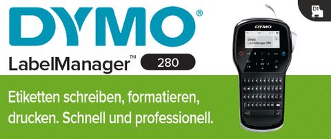 DYMO LabelManager 280  6/9/12      mm D1-Bänder QWY SE+NL/TK