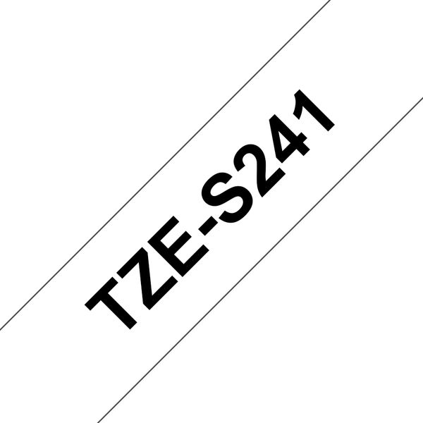 Schriftbandkassette Brother 18mm weiß/schwarz TZES241