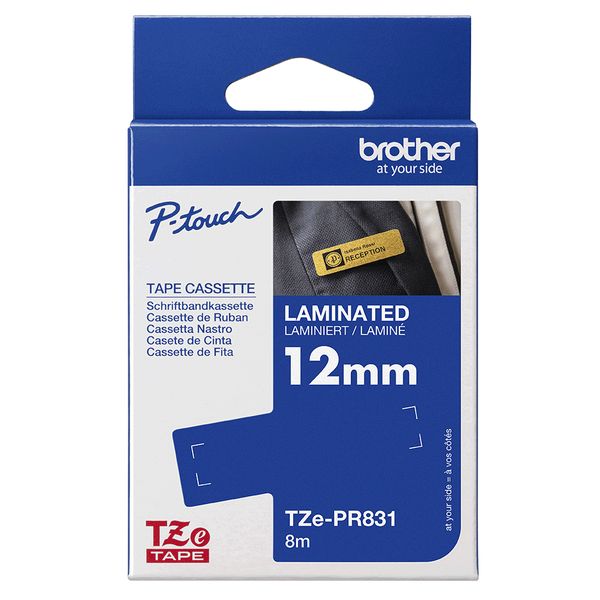 Schriftbandkassette Brother 12mmx8m gold/schwarz TZe-PR831 - Bild 3