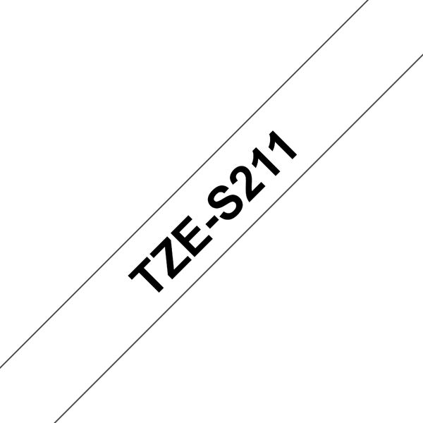 Schriftbandkassette Brother 6mm weiß/schwarz TZES211