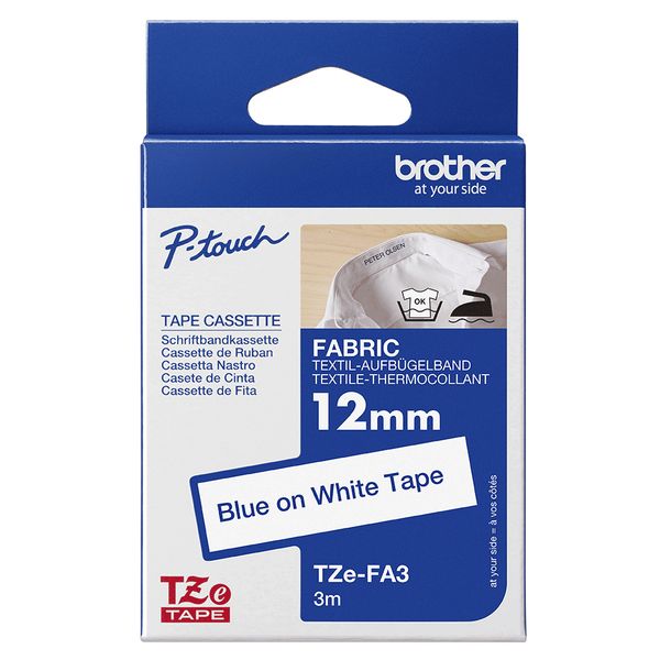 Brother TZE-FA3 ruban d'étiquette Bleu sur blanc - Bild 4