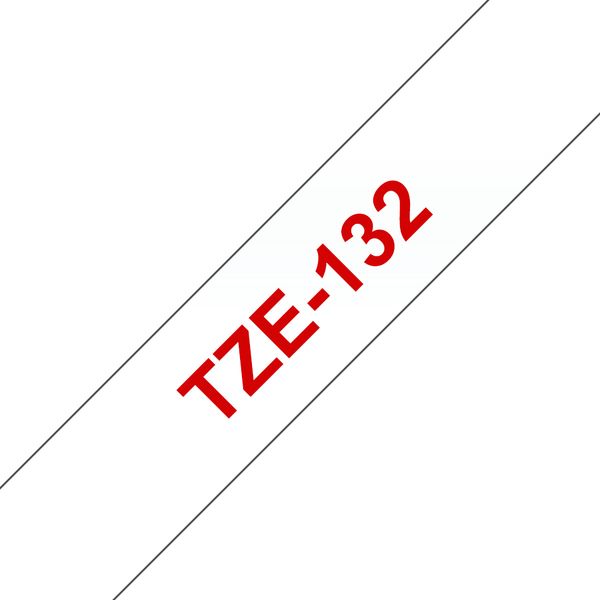 Schriftbandkassette Brother 12mm farblos/rot TZE132