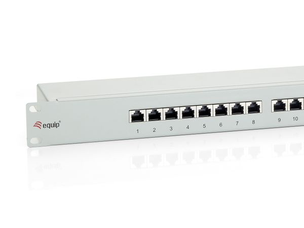 Equip 19" Patchpanel 16xRJ45 Cat6 FTP 1U 250MHz RAL7035 - Bild 2