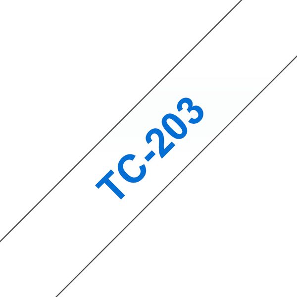 Schriftbandkassette Brother 12mm weiß/blau TC203