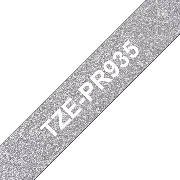 Schriftbandkassette Brother 12mmx8m premium silber/weiß