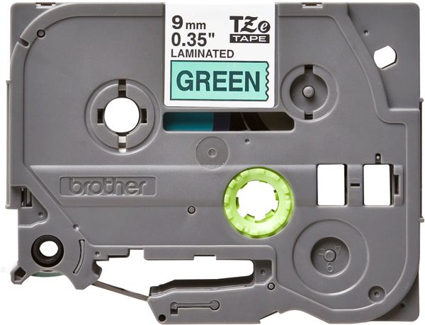 Schriftbandkassette Brother 9mm grün/schwarz TZE721 - Bild 4