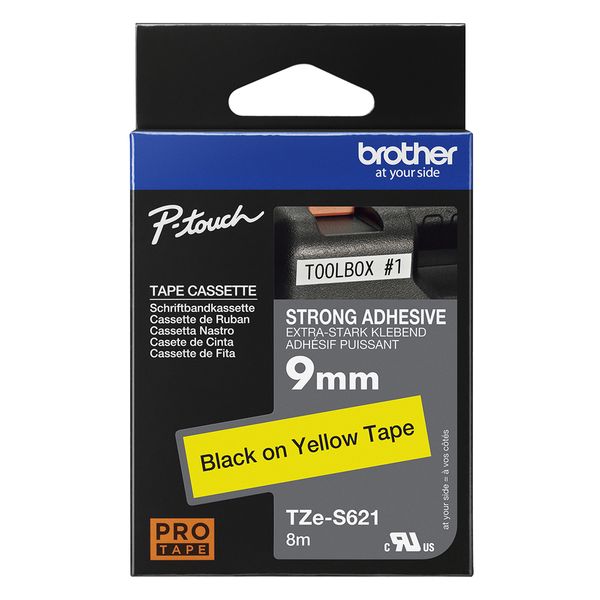 Schriftbandkassette Brother 9mm gelb/schwarz TZe-S621 - Bild 4