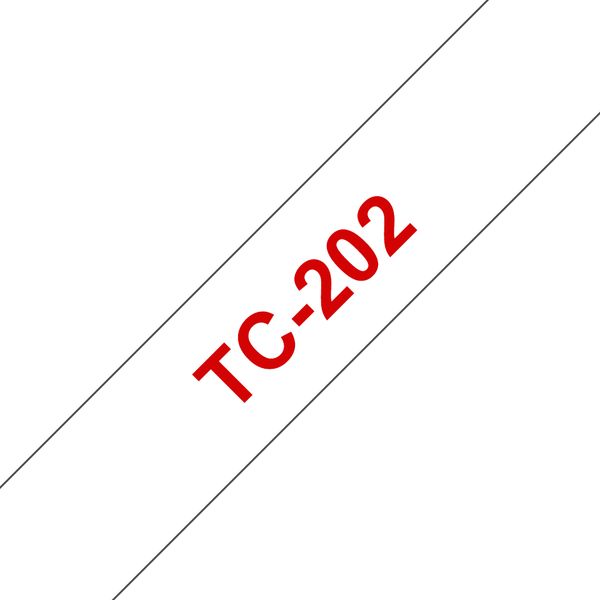 Schriftbandkassette Brother 12mm weiß/rot TC202