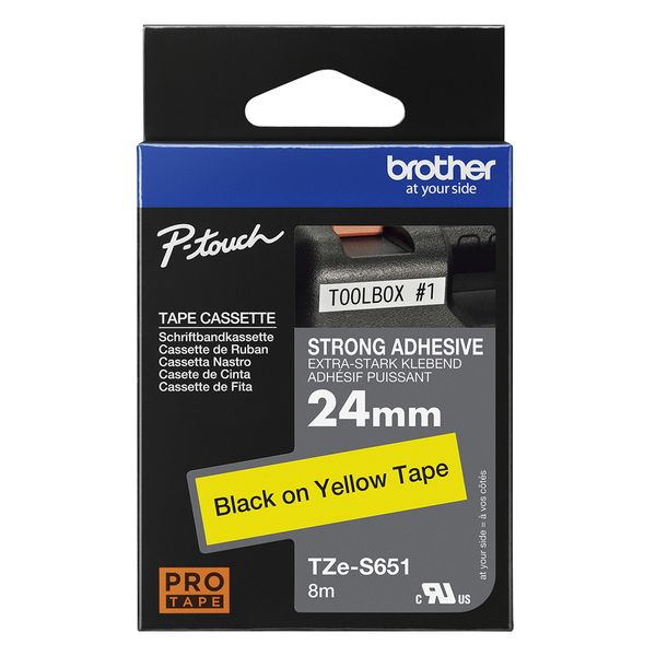 Schriftbandkassette Brother 24mm gelb/schwarz TZES651 - Bild 4