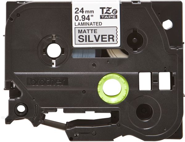 Schriftbandkassette Brother 24mm silber-metallic/schwarz - Bild 3