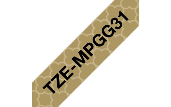 Schriftbandkassette Brother 12mmx4m gold-geometr./schwarz
