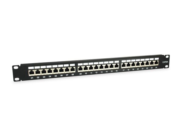 Equip 19" Patchpanel 24xRJ45 Cat6a FTP 1U 500MHz RAL9005