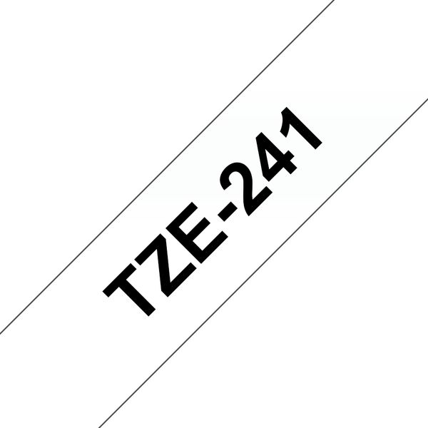 Schriftbandkassette Brother 18mm weiß/schwarz TZE241