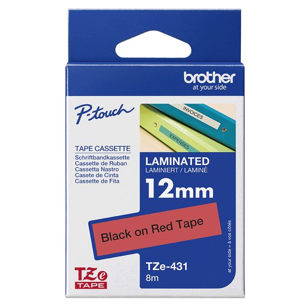 Schriftbandkassette Brother 12mm rot/schwarz TZE431 - Bild 4