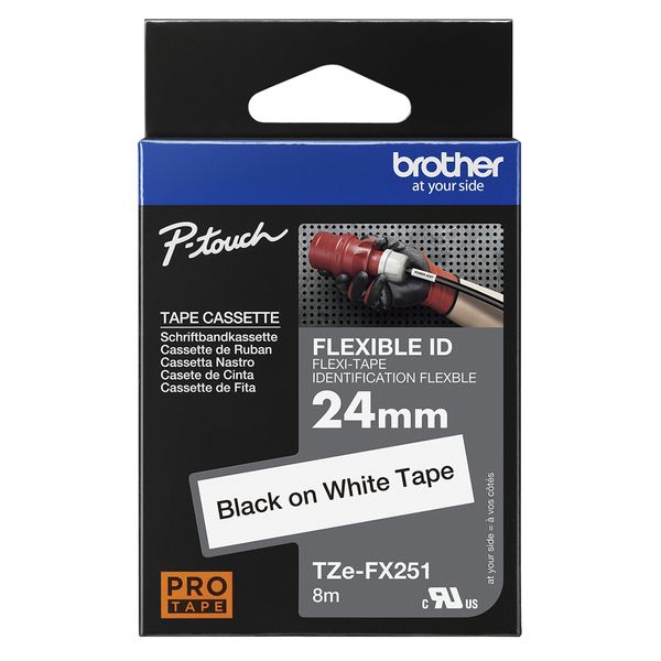 Schriftbandkassette Brother 24mm weiß/schwarz TZEFX251 - Bild 4