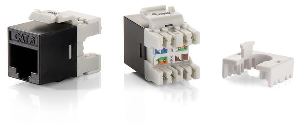 Equip Keystone Jack ungeschirmt Cat6 slim LSA 8Stk sw Polybeutel