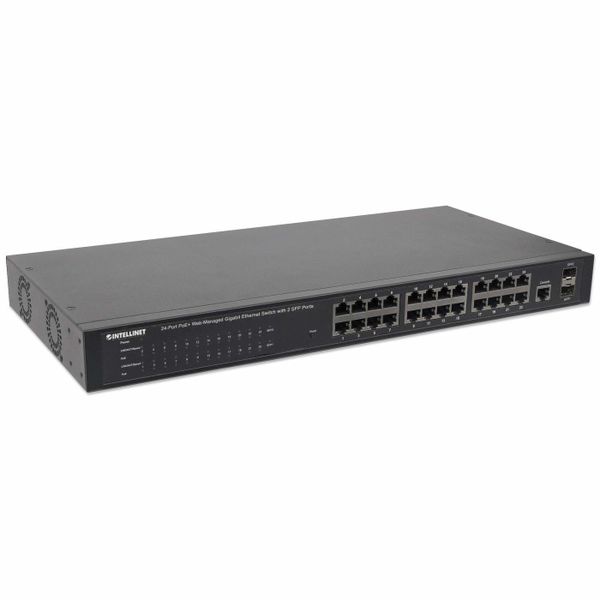 INTELLINET Switch 24x GE Web-Managed SNMP 2xMini Gbic PoE+ - Bild 3