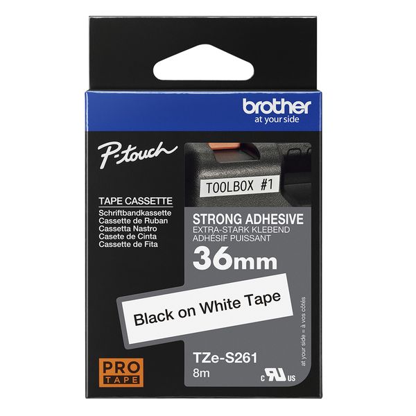 Schriftbandkassette Brother 36mm weiß/schwarz TZES261 - Bild 3