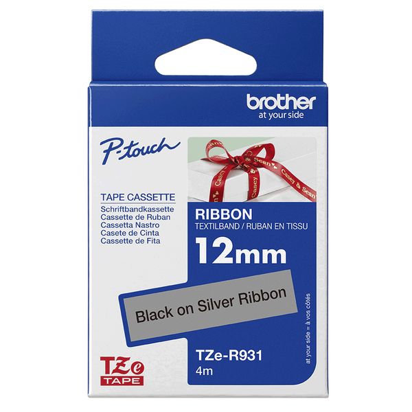 Textilband Brother 12mmx4m silber/schwarz TZER931 - Bild 5
