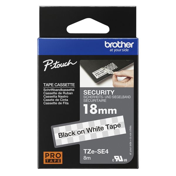 Schriftbandkassette Brother 18mm weiß/schwarz TZESE4 - Bild 4
