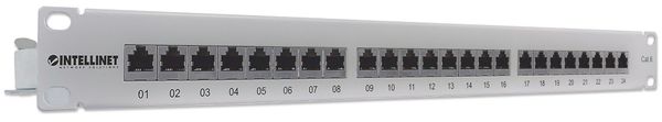 INTELLINET Patchpanel 1HE 24-Port Cat6 FTP grau