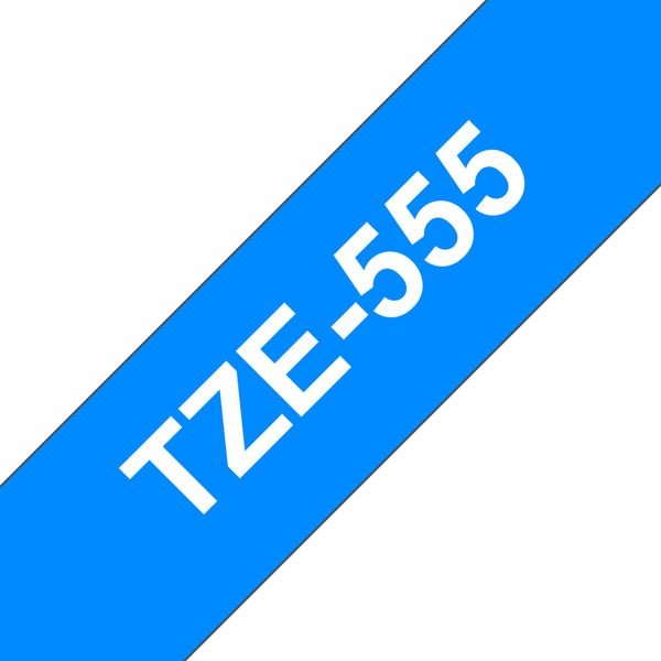 Schriftbandkassette Brother 24mm blau/weiß TZE555