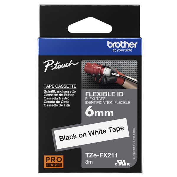 Brother TZE-FX211 ruban d'étiquette Noir sur blanc - Bild 4