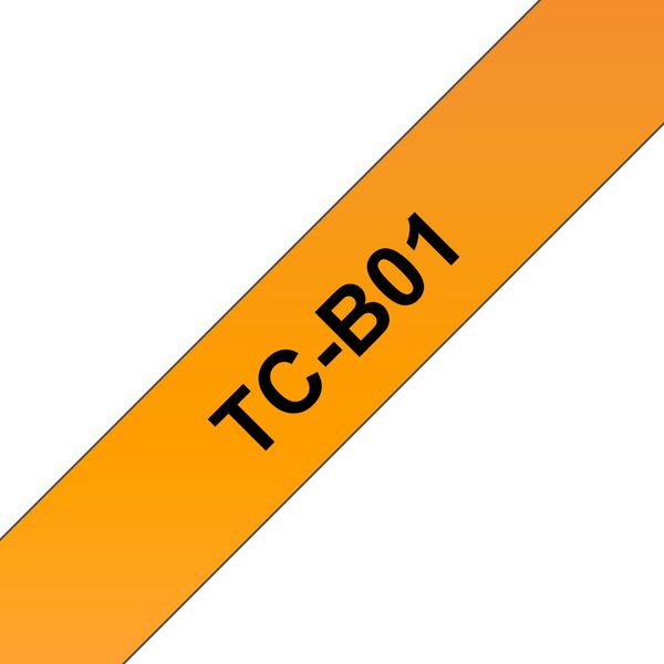 Schriftbandkassette Brother 12mm signal orange/schwarz