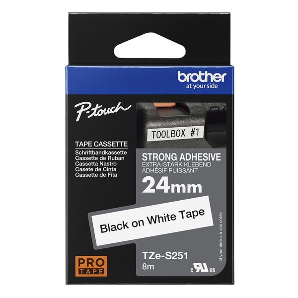 Schriftbandkassette Brother 24mm weiß/schwarz TZES251 - Bild 4