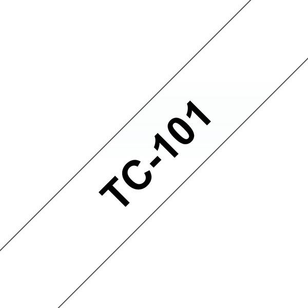 Schriftbandkassette Brother 12mm farblos/schwarz TC101