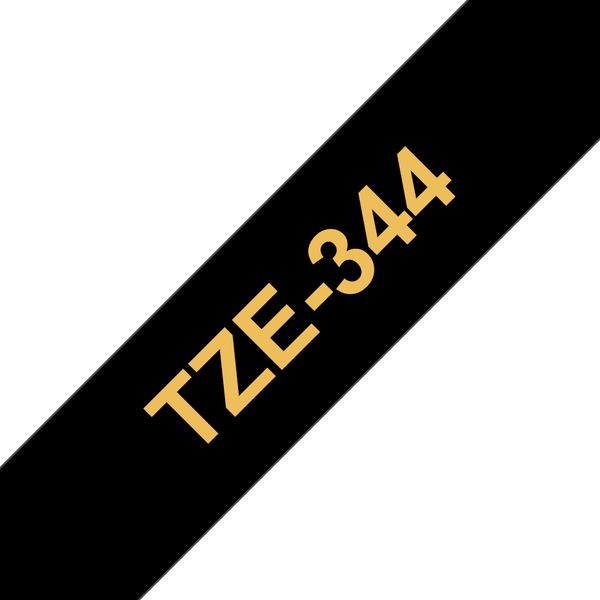 Schriftbandkassette Brother 18mmx8m schwarz/gold TZE344