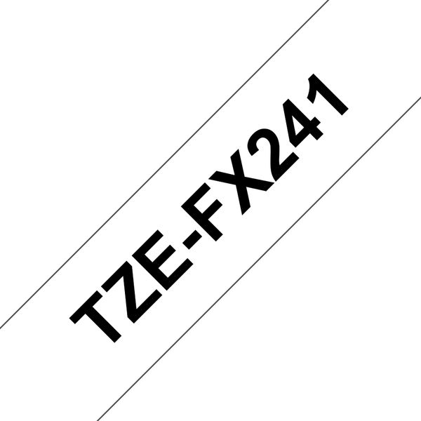 Schriftbandkassette Brother 18mm weiß/schwarz TZe-FX241