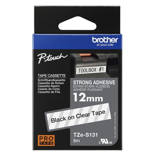 Schriftbandkassette Brother 12mm farblos/schwarz TZES131 - Bild 4