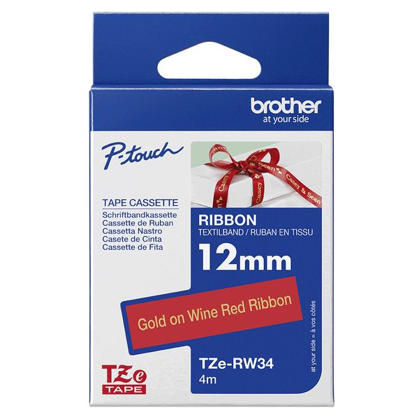 Brother TZE-RW34 label-making tape Gold on red - Bild 5