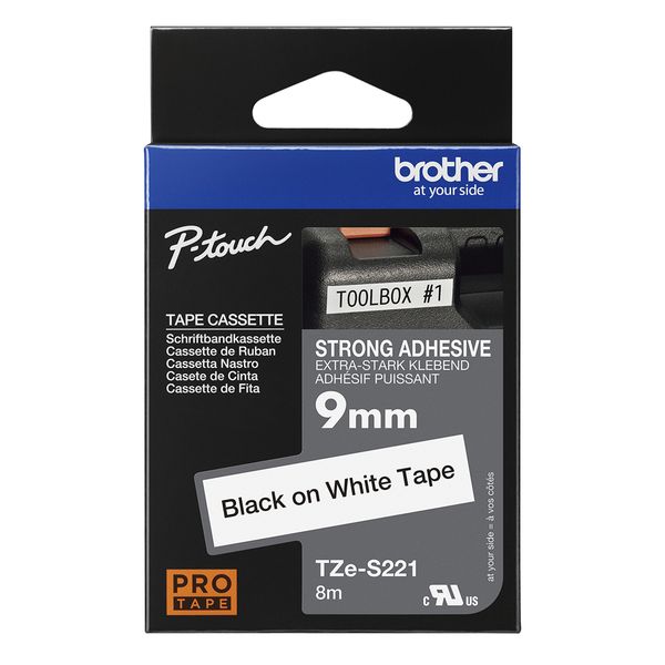 Schriftbandkassette Brother 9mm weiß/schwarz TZES221 - Bild 4