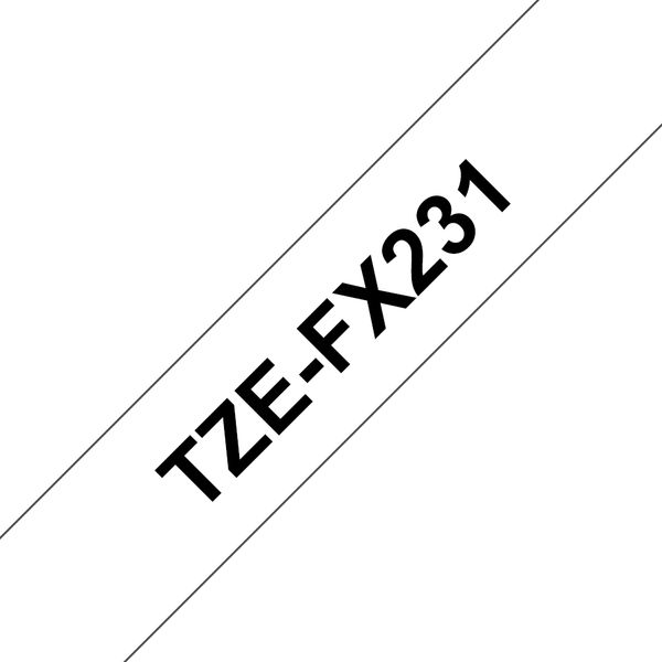 Schriftbandkassette Brother 12mm weiß/schwarz TZEFX231