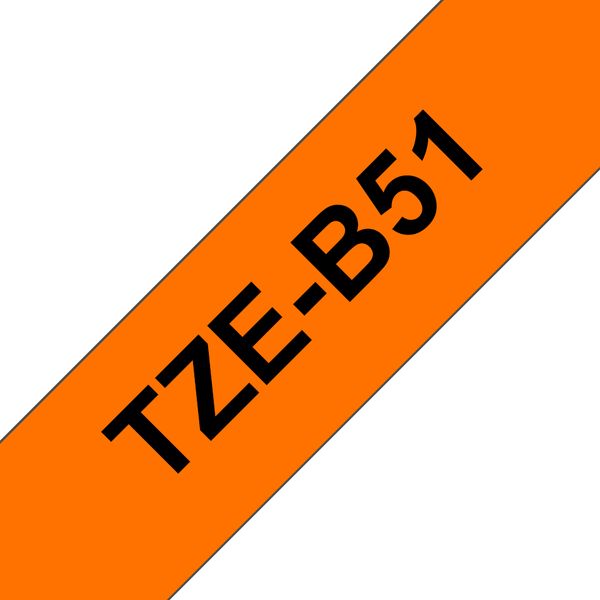 Schriftbandkassette Brother 24mm signal orange/schwarz
