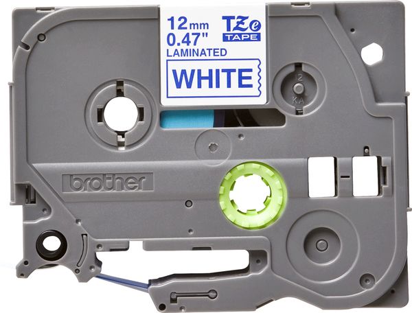 Schriftbandkassette Brother 12mm weiß/blau TZE233 - Bild 2