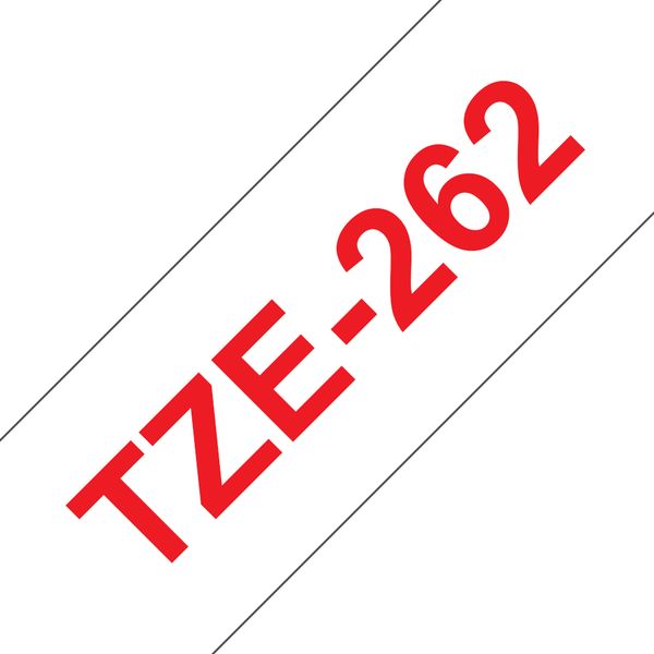 Schriftbandkassette Brother 36mm weiß/rot TZE262
