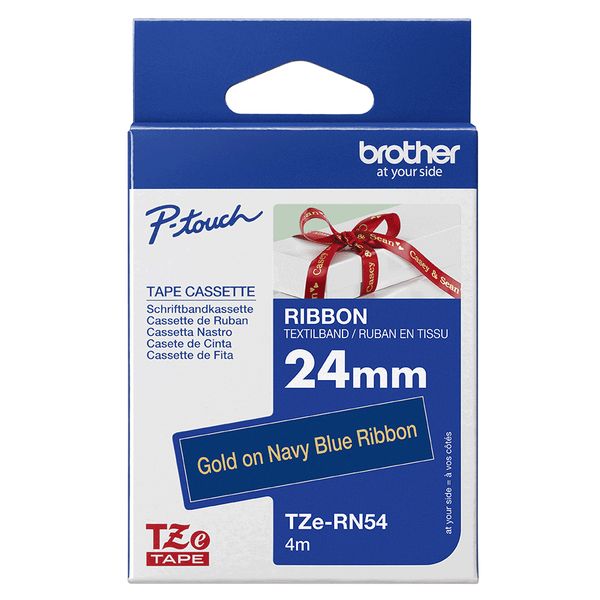 Schriftbandkassette Brother 24mmx4m marineblau/gold Textilb - Bild 5