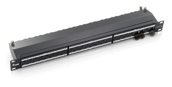 Equip 19" Patchpanel 24xRJ45 Cat6a FTP 1U 500MHz RAL9005