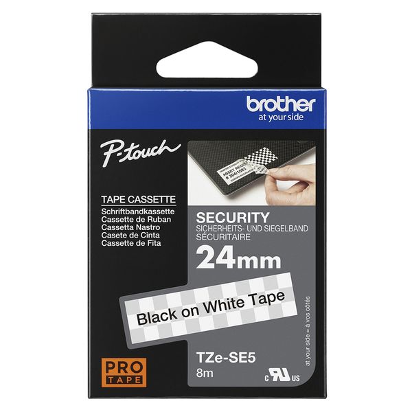 Schriftbandkassette Brother 24mm weiß/schwarz TZe-SE5 - Bild 4