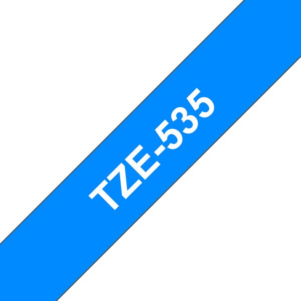 Schriftbandkassette Brother 12mm blau/weiß TZE535