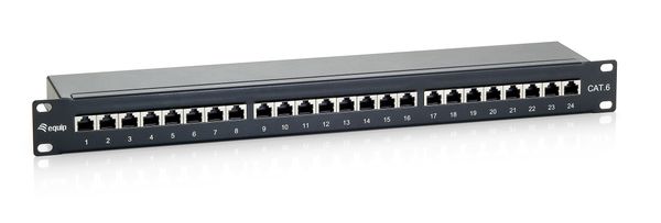 Equip 19" Patchpanel 24xRJ45 Cat6 FTP 1U 250MHz RAL9005